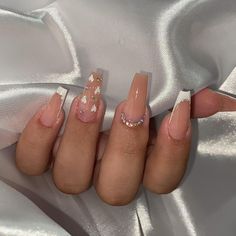 Long Square Nails, Fancy Nails Designs, Nail Accessories, Rhinestone Nails, Square Nails, Fancy Nails, False Nails, Long Acrylic Nails, Almond Nails