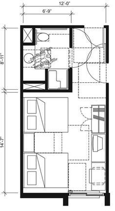 the floor plan for a small apartment