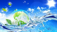 the earth is surrounded by water and bubbles