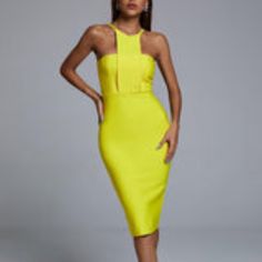 Zipper In Back No Flaws Tags Attached Color As Pictured Bella Barnett, Yellow Dress, Favorite Color, New Dress, Midi Dress, Fashion Outfits, Womens Dresses, Zipper, Tags