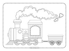 Printable Cute Train Coloring Sheet Cool Calendars, Printable Cute, Childrens Church, Train Tracks, Bulletin Boards, Free Printables