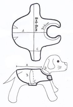 a drawing of a dog's body and neck with measurements for the top part