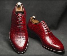 Handmade Leather Formal Crocodile Texture Derby Burgundy Shoes sold by Unique Handmade Leather Shoes . Shop more products from Unique Handmade Leather Shoes on Storenvy, the home of independent small businesses all over the world. Burgundy Shoe, Guys Shoes, Men Fashion Shoes, Chelsea Shoes, Hand Made Shoes, Quality Leather Boots, Cap Toe Shoes, Crocodile Texture, Shoes Boot