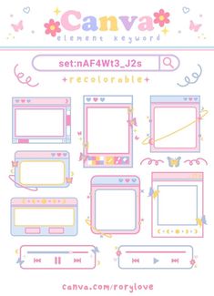 a set of different electronic devices with flowers and hearts on the front, in pastel colors