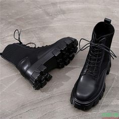 Boot Type: Motorcycle bootsLining Material: Cotton FabricShaft Material: Cotton FabricToe Shape: Round ToeSeason: Spring/AutumnHeel Height: Flat (≤1cm)With Platforms: YesClosure Type: Lace-UpFit: Fits true to size, take your normal size Black Knee-high Martin Boots For Winter, Black Mid-calf Platform Boots For Winter, Black Knee-high Martin Boots For Spring, Casual Mid-calf Platform Boots For Winter, Casual Mid-calf Platform Boots For Fall, Winter Black Martin Boots With Lug Sole, Casual Black Mid-calf Martin Boots, Black Mid-calf Boots For Fall, Casual Mid-calf Combat Boots For Fall