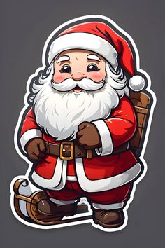 santa claus sticker on a dark background