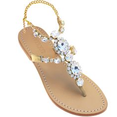 100% Leather Sole Lined with Suede For Added Comfort Embellished with Czech Crystals & Rhinestone Chain ½ Inch Heel Made in Bali, Shipped From Los Angeles Mystique Sandals, Embellished Flats, Rhinestone Flats, Jeweled Sandals, Bridal Sandals, Rubber Sandals, Fashion Slippers, Rhinestone Chain, Leather Sandals Flat