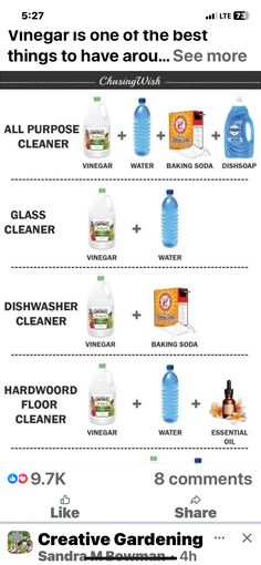 Cleaning Floors With Vinegar, Holistic Cleaning, Natural Cleaning Products Diy, Homemade Cleaning Supplies, Natural Cleaning Recipes