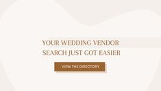 the wedding vendor search page is shown in this screenshote image, which includes an orange and white background