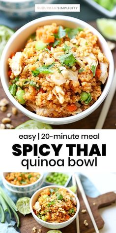 an image of spicy thai quinoa bowl