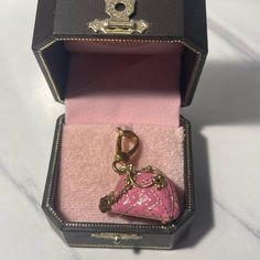 Authentic Juicy Couture Charm In Original Box Never Used Small Pink Elegant Bag, Small Elegant Pink Bag, Luxury Pink Bags For Gifts, Designer Pink Bags As Gift, Designer Pink Bags For Gifts, Luxury Pink Bags As Gifts, Designer Pink Bag For Gift, Designer Pink Bags Suitable For Gifts, Elegant Pink Bag For Gift