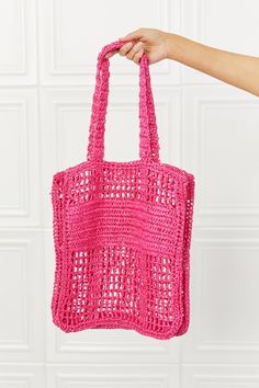 This gorgeous fuchsia straw tote bag is a summer must have! The eye-catching fuchsia color is sure to turn heads, while the bold black lettering adds a touch of sophistication. Whether you're hitting the beach or running errands around town, this trendy tote bag is the perfect accessory to elevate your look! Type: Hand bag Bag size: Large Pattern type: Printed Material: 100% paper Imported Product measurements: One size: 16 in*14 inShoulder strap: 10 inEstablished in 2010 in LA, Fame Accessories Blue Zones, Straw Tote Bag, Trendy Tote Bags, Diy Purse, Rick Rack, Straw Tote, Fuchsia Color, Trendy Tote, Black Letter