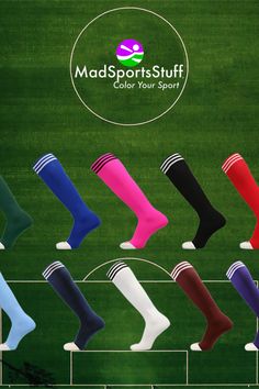 This Season, Color Your Sport with MadSportsStuff! We offer a wide variety of sports socks for all sports and every athlete! Soccer Socks for Boys, Soccer Socks for Girls, Soccer Socks for Adults & More! Crazy Soccer Socks, Striped Soccer Socks, & Even Custom Soccer Socks! Boys Soccer, Girls Soccer