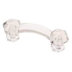 clear glass door handle on white background