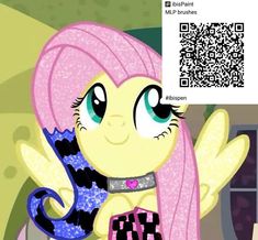 the pinkie pony is holding a cell phone in her hand and looking at it