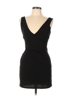 Blue Blush Cocktail Dress Size: Large Black Dresses - used. 96% POLYESTER, 4% SPANDEX, Sheath, V Neck, Solid, Short, Sleeveless | Blue Blush Cocktail Dress - Sheath: Black Solid Dresses - Used - Size Large Lined V-neck Bodycon Dress, V-neck Bodycon Lined Mini Dress, Lined V-neck Bodycon Dress For Night Out, Blush Cocktail Dress, Black Cocktail, Black Cocktail Dress, Solid Dress, Black Dresses, Black Solid