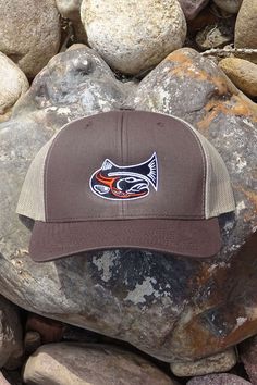 Drifthook Trucker Cap—Brown with Red Logo - Drifthook Brown With Red, Fishing Hats, Fishing Apparel, Fly Fishing Gear, Fishing Hat, Panel Hat, Fishing Outfits, Keep Cool, Red Logo