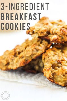 three ingredient breakfast cookies stacked on top of each other