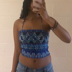 Cute Crop Top, With Different Patterns And Shades Of Blue. Never Worn Before ( Only Tried On) Willing To Negotiate, Lmk! Fitted Blue Halter Top For Summer, Trendy Blue Halter Neck Top, Trendy Blue Tops For Beach Season, Blue Stretch Crop Top For Summer, Blue Stretch Tops For Vacation, Sleeveless Blue Zara Tops, Trendy Blue Halter Top For Beach Season, Blue Sleeveless Halter Top For Beach Season, Blue Crop Top For Beach Season