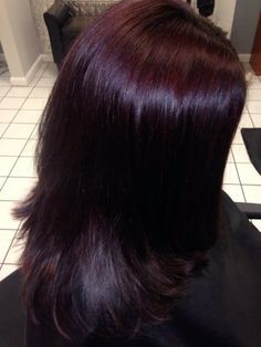 Cherry Dark Red Hair, Reddish Black Hair, Dark Red Purple Hair, Red Wolf Cut, Merlot Hair, Dark Cherry Hair, Plum Hair Color, Wolf Cut Hairstyle