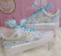 Light Blue Quinceanera Shoes, Quince Sneakers Blue, Light Blue Quince Shoes, Cinderella Quinceanera Shoes, Sweet 16 Sneakers, Blue Quinceanera Shoes, Quince Sneakers, Quince Shoes Sneakers, Quinceañera Shoes