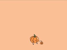 an orange cartoon character holding a pumpkin