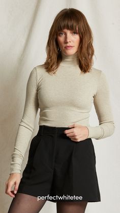 this high turtleneck immediately transforms your everyday style. a sister to our lauryn mock neck, this style features a taller neck for an ultra refined styling. pair it with your most relaxed pair of denim for the perfect balance.

#perfectwhitetee #turtleneckstyling #oatmeal #fallfashion #fallfashioninspo #neutraloutfit #neutraloutfitinspo #fashioninspiration Cotton Mock Neck Top For Layering, Trendy Mock Neck Top For Spring Workwear, Trendy Fitted Mock Neck Top For Work, Trendy Stretch Mock Neck Top For Workwear, Fitted Trendy Mock Neck Top For Work, Elegant Stretch Mock Neck Top For Fall, Cotton Turtleneck Top For Fall, Chic Solid Turtleneck For Spring, Chic Stretch Mock Neck Top For Fall