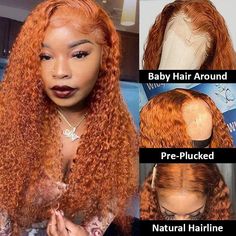 Hair Material 100% Human Hair From One Donor Color Ginger Orange Lace 13x4 Hd Transparent Lace Wig Can Be Dyed Yes, Last for one more year Hairline Pre-plucked Natural Hairline Wig Combs 4 Combs Inside Cap Size Average Size, with Adjustable 4 Strap Free Shipping USA (3-5 Bdays), others (5-7 Bdays) Returns Accept 30-day no reason return & exchange, with hair not be used Free Gifts Wig cap,exquisite Gift Packs Curly Lace Frontal, Human Wigs, Quality Wigs, Curly Human Hair Wig, Deep Curly, Frontal Wig, Curly Wigs, Hd Lace, Wig Cap