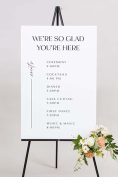 Wedding Schedule Of Events Sign White Lily Roe Co. Wedding Day Special Touches, Wedding Day Schedule Sign, Backyard Wedding Details, Special Touches For Wedding, Wedding Rules For Guests, Wedding Schedule Sign, Wedding Schedule Of Events, Wedding Schedule Timeline, Details For Wedding