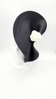 MADELEINE Striking Black Fascinator, Hatinator, Kentucky Derby Hat,royal Ascot Hat, Tea Party Hat, Belmont Hat, Preakness Hat - Etsy Black Curved Brim Fascinator For Garden Party, Black Fascinator For Kentucky Derby Garden Party, Black Summer Fascinator For Garden Party, Summer Black Fascinator For Garden Party, Black Mini Hat With Curved Brim For Garden Party, Black Mini Hats For Spring Garden Party, Horse Race Hats, Race Day Hats, Navy Fascinator