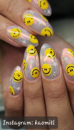 Happy Face Nails, Harry Potter Nail Art, Cute Simple Nails, Manicure Inspiration, Nails Now, Classy Acrylic Nails, Really Cute Nails