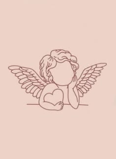 a drawing of an angel holding a heart in her hands with the words, i love you