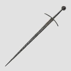 Description: Sword, German or Swiss, about 1350. Bodenfund, iron corr. Thick disk pommel (D 47 mm), slightly bent in the center circular perforation (D 15 mm). Flat, four-edged Angel, German Longsword, German Medieval, Historical Swords, Types Of Swords, Swords Medieval, Bone Art, Arm Armor, Medieval Armor, Cyberpunk Art