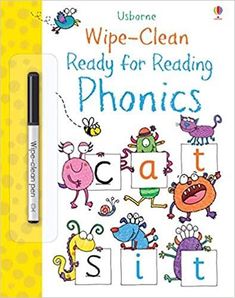 a children's book with the words wipe clean ready for reading phonics