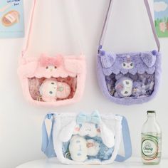 Product Information Bag size: 22 * 18 * 5cm Supporting pendant size: about 10~12cm Article No.: Transparent PVC bag Material: PVC Usage: messenger bag PVC Kuromi Transparent, Plush Display, Fluffy Bag, My Melody Cinnamoroll, Melody Cinnamoroll, Pvc Bag, Plush Bags, Plush Backpack, Cute Bags