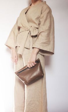 Leather lunch bag Plus Size Jacket, Linen Kimono, Linen Tops, Linen Pajamas, Linen Scarves, Natural Linen Fabric, Linen Clothing, Linen Jackets, Clothing Plus Size