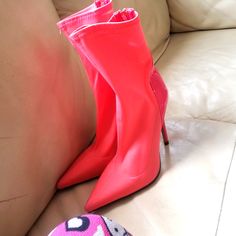 Never Worn, Size 7. Coral Boots, Stretchy Material. Public Desire. 3 Inch Heels, Zipper Back. Comfortable. Bought From Dolls Kill Coral Boots, Public Desire, Public Desire Shoes, 3 Inch Heels, Stretchy Material, Shoes Heels Boots, Shoes Women Heels, Heeled Boots, Shoes Heels