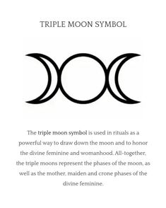 the triple moon symbol is shown in black and white