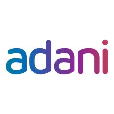 the word adanii is shown in multicolored letters on a white background