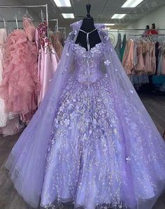 Godess Dresses, Purple Prom Dresses, Girls Ball Gown, Fancy Clothes, Purple Prom, Prom Dresses Formal, Pretty Quinceanera Dresses, Quinceanera Themes, Purple Prom Dress