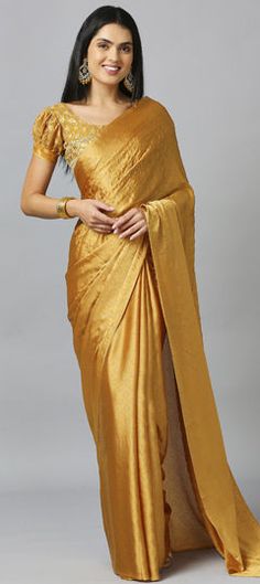 Yellow color Saree in Chiffon fabric with Thread work Chiffon Wedding Saree With Self Design, Wedding Chiffon Saree With Self Design, Party Blouse Piece For Eid In Chiffon, Chiffon Blouse Piece With Self Design For Wedding, Wedding Chiffon Blouse Piece With Self Design, Festive Chiffon Blouse Piece For Wedding, Eid Party Chiffon Blouse Piece, Party Chiffon Blouse Piece For Eid, Chiffon Blouse Piece With Zari Work For Party