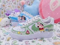 Crayon Shin-chan Air Force 1 Custom Custom Sneakers Diy, Anime Custom, Hand Painted Shoes, Crayon Shin Chan, Shin Chan