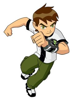 a cartoon boy with green pants and white shirt holding a camera in one hand while pointing at the viewer