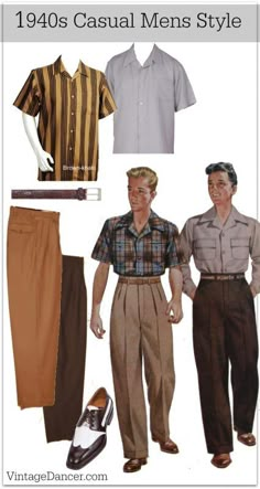 1940s Mens Clothing, 1940s Mens Fashion, Look 80s, Vintage Mens Fashion, 1940s Fashion, Moda Vintage