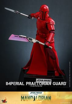 the star wars action figure is shown in this promotional poster for the movie, imperial praetoriian guard