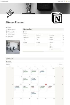 the fitness planner is displayed in this screenshote image, and it's not very