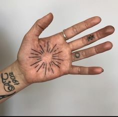 a person's hand with tattoos on it and the word love written in black ink