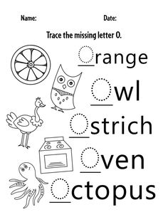 a worksheet with the words orange and an owl