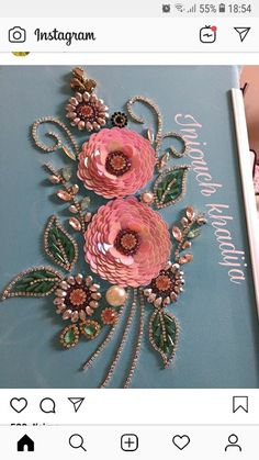 an image of a book with flowers and pearls on the cover, which reads instagram