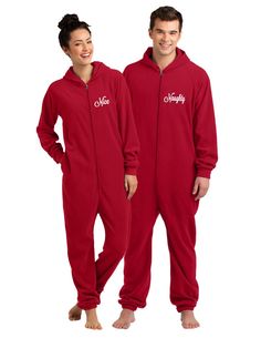 FIND your fabulous Set of Naughty and Nice pajamas,Christmas Fleece Loungers at Gifts for the Girls! Adults can wear onesies too! This set is perfect to get you into the holiday spirit. Gift Ideas:Holiday PajamasGift Wrapping PartyChristmas GiftsLOUNGER DETAILS:Soft, cozy and just really fun, our lounger is the ultimate way to hang out.9.8-ounce, 100% polyesterSide pocketsCARE INSTRUCTIONSMachine wash cold. Tumble dry low. Do not bleach. Cool iron when necessary. Onesie Couple, Couples Onesies, Santa Onesie, Mr And Mrs Claus, Cute Edgy Outfits, Adult Onesie Pajamas, Matching Christmas Outfits, Monogrammed Pajamas, Christmas Pj